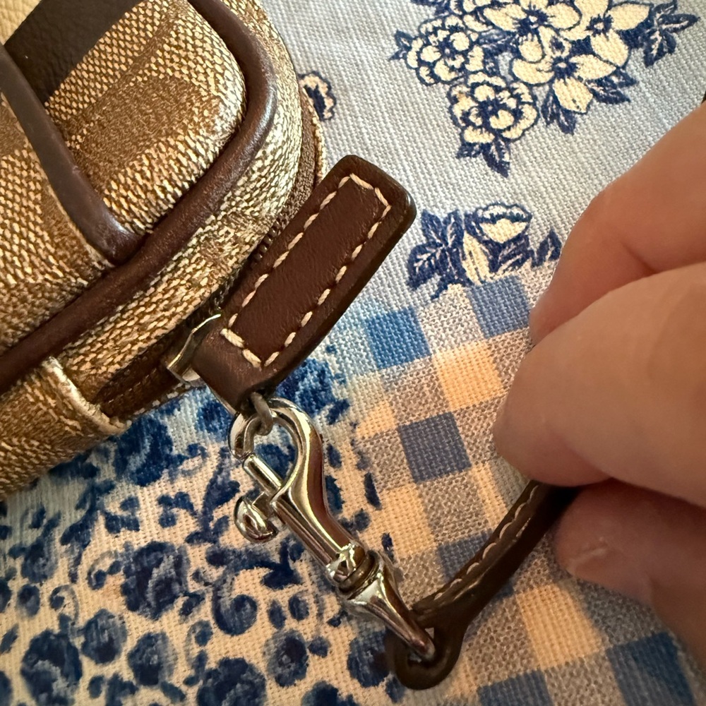 Coach Brown Signature Stripe Crossbody Phone Case - Picture 4 of 10